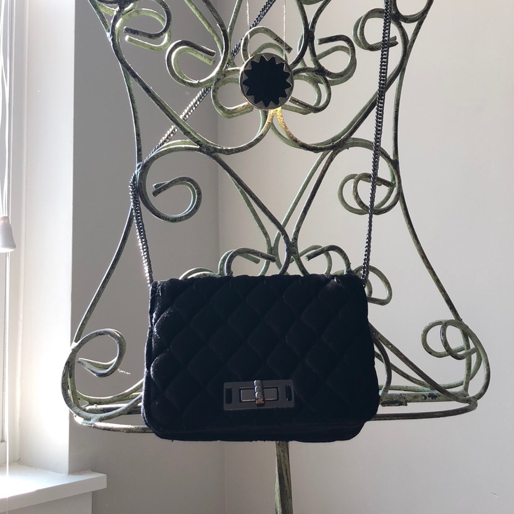Velvet Quilted Crossbody Purse